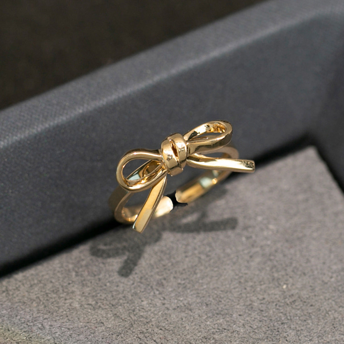 Alloy Geometry Bow Opening Adjustable Ornament Rings