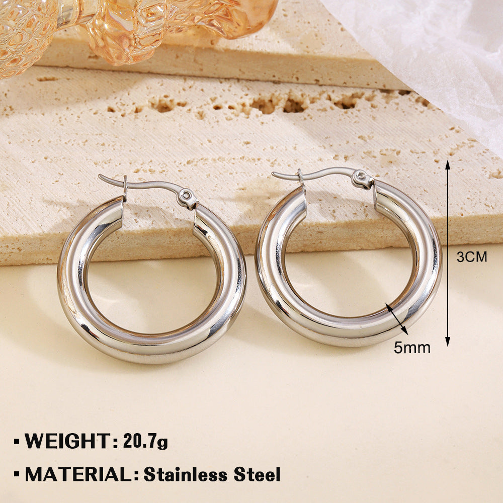 Women's Steel For French Retro Popular Simplicity Earrings