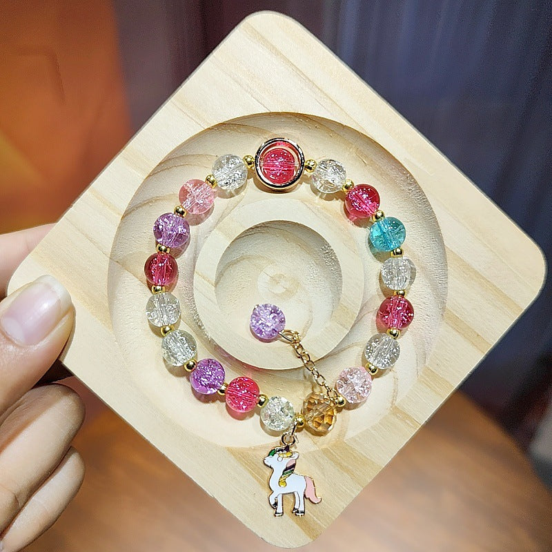 Children's Color Hand Jewelry Colored Glaze Crystal Popcorn Bracelets