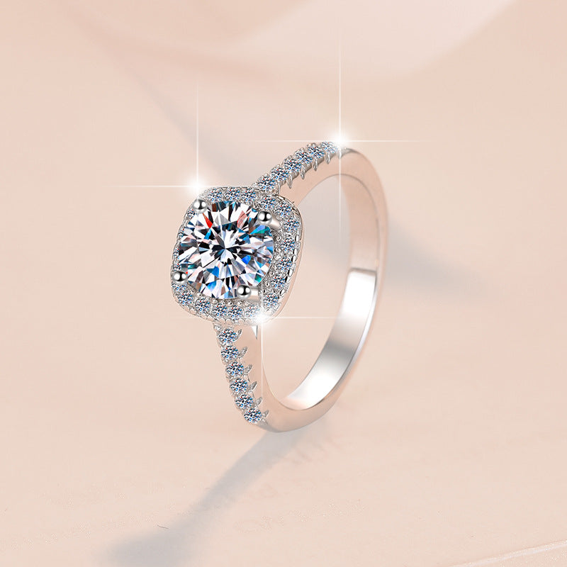 Slouchy Classic Karat Moissanite Square Bag Rings