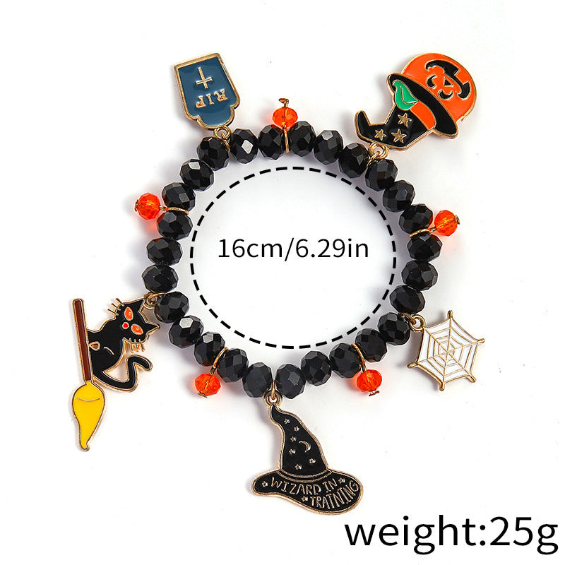 Halloween Element Female Pumpkin Skull Ghost Cat Bat Bracelets