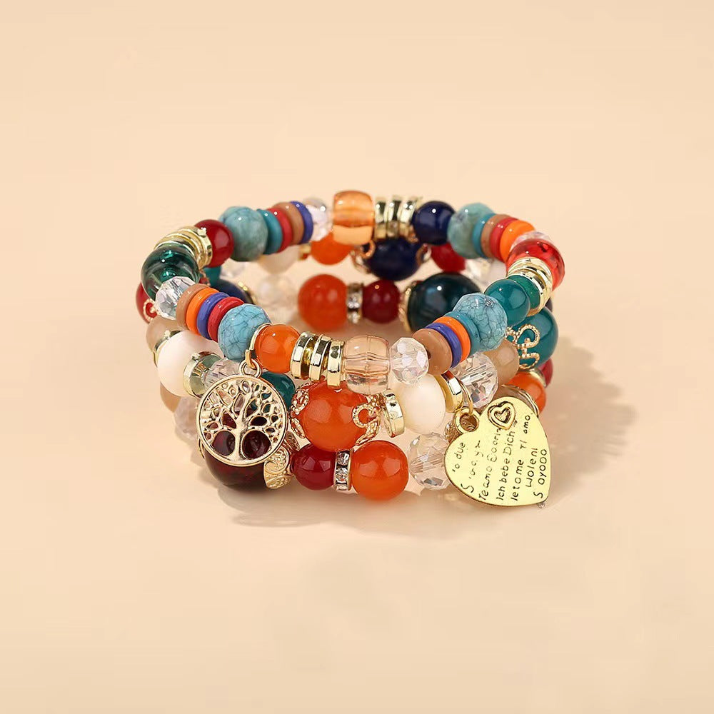 Bohemian Combination Peach Heart Love Jewelry Bracelets