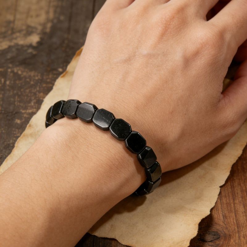 Xi Haematite Small Square Personality Simple Bracelet