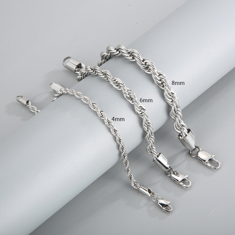 Fashion Stainless Steel Hemp Flowers Chain Bracelets