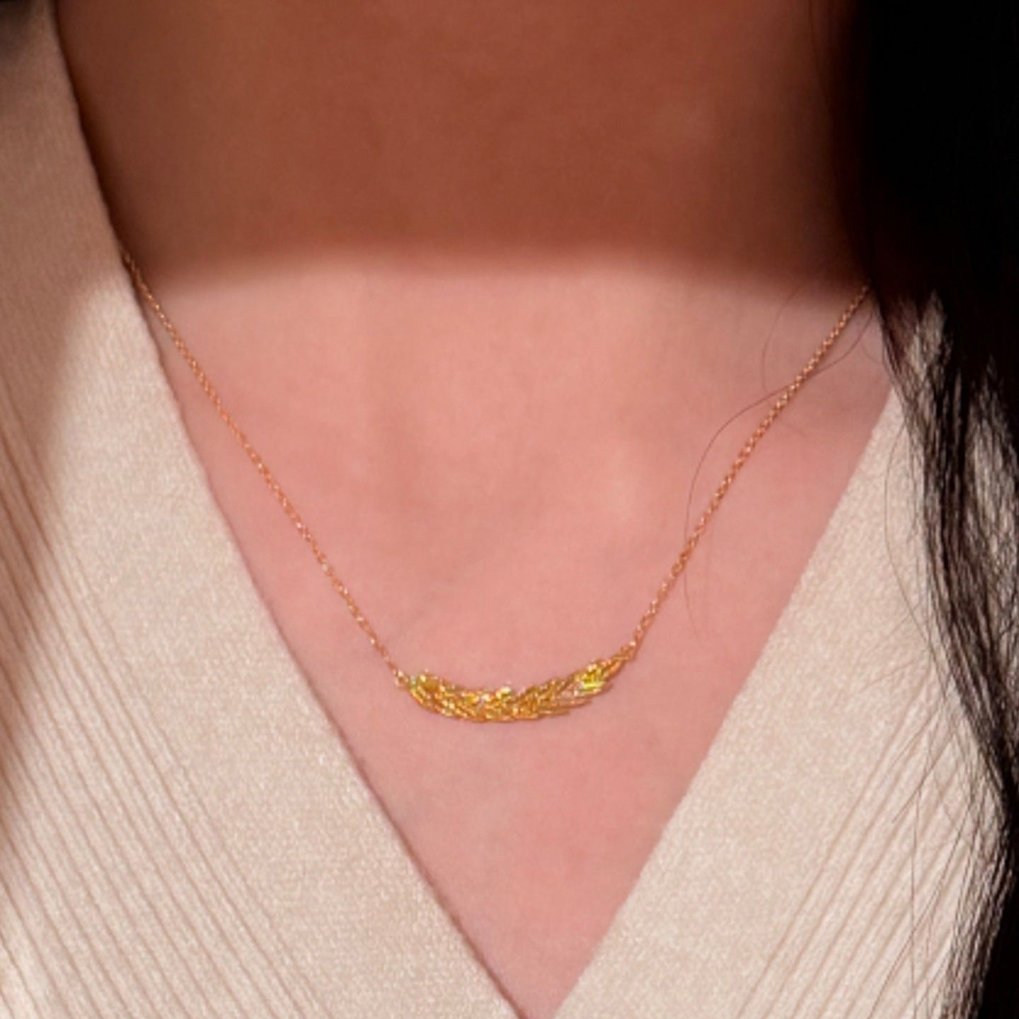 Women's Panicle Safe Ancient Brushed Wheat Exquisite Necklace