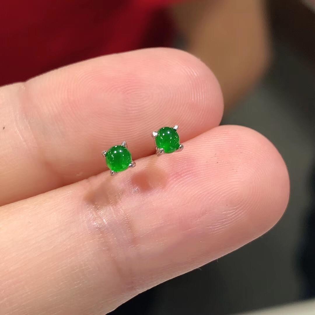 Imitation Chalcedony Female Green Egg Surface Natural Simple Rings