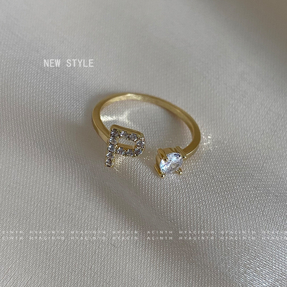 Women's Personalized Letters Niche Design Open Light Luxury Rings