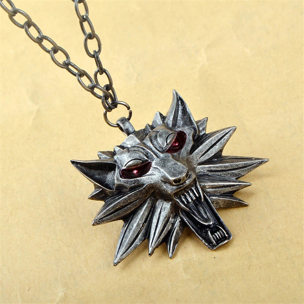 Men's Anime Wolf Head Wizard Peripheral Personality Necklaces