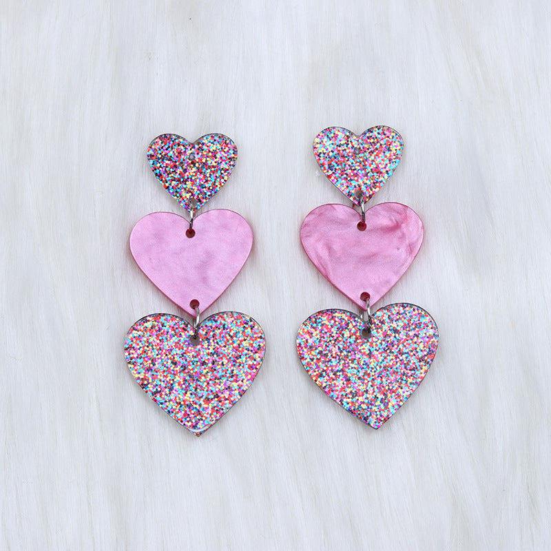 Women's Asymmetric Love Heart Acrylic Simple Fashion Personality Earrings