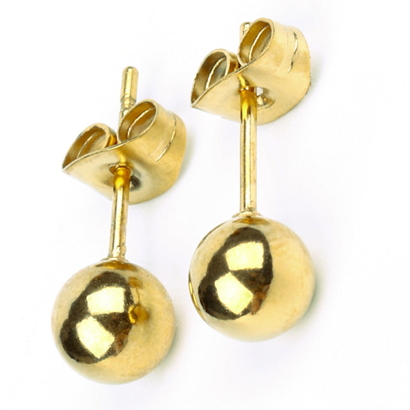 Stainless Steel Ball Fashion Simple Bean-shaped Eardrop Earrings