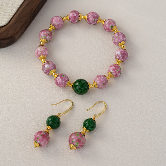 Women's Ancient Frog Skin Vintage Glass Chinese Style Bracelet