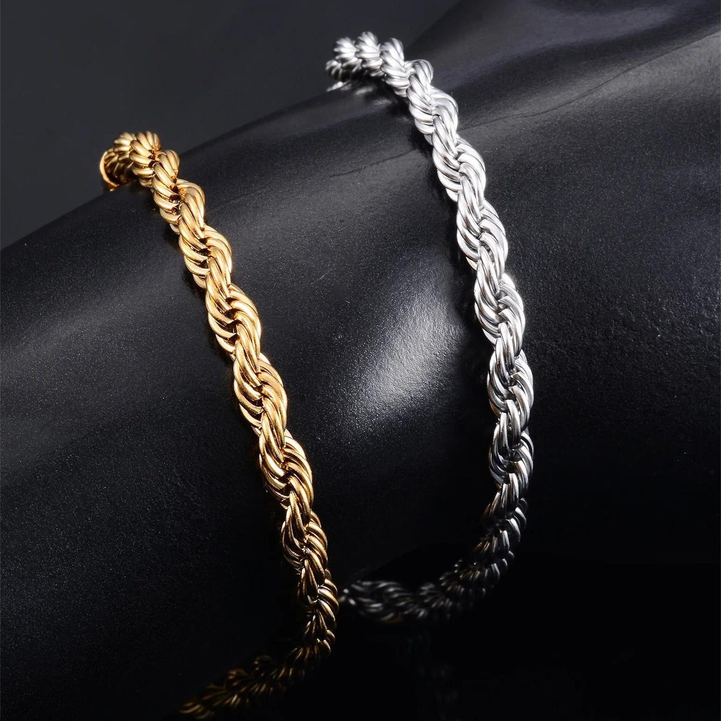 Men's Steel Thin Niche Hemp Flowers Chain Bracelets