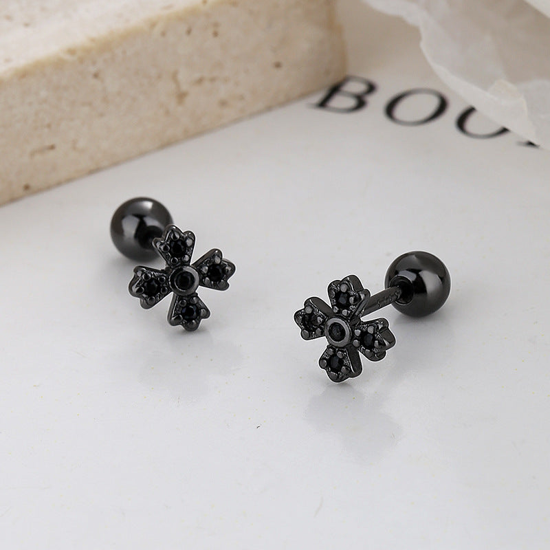 Style Personality Boat Anchor Black Thread Earrings