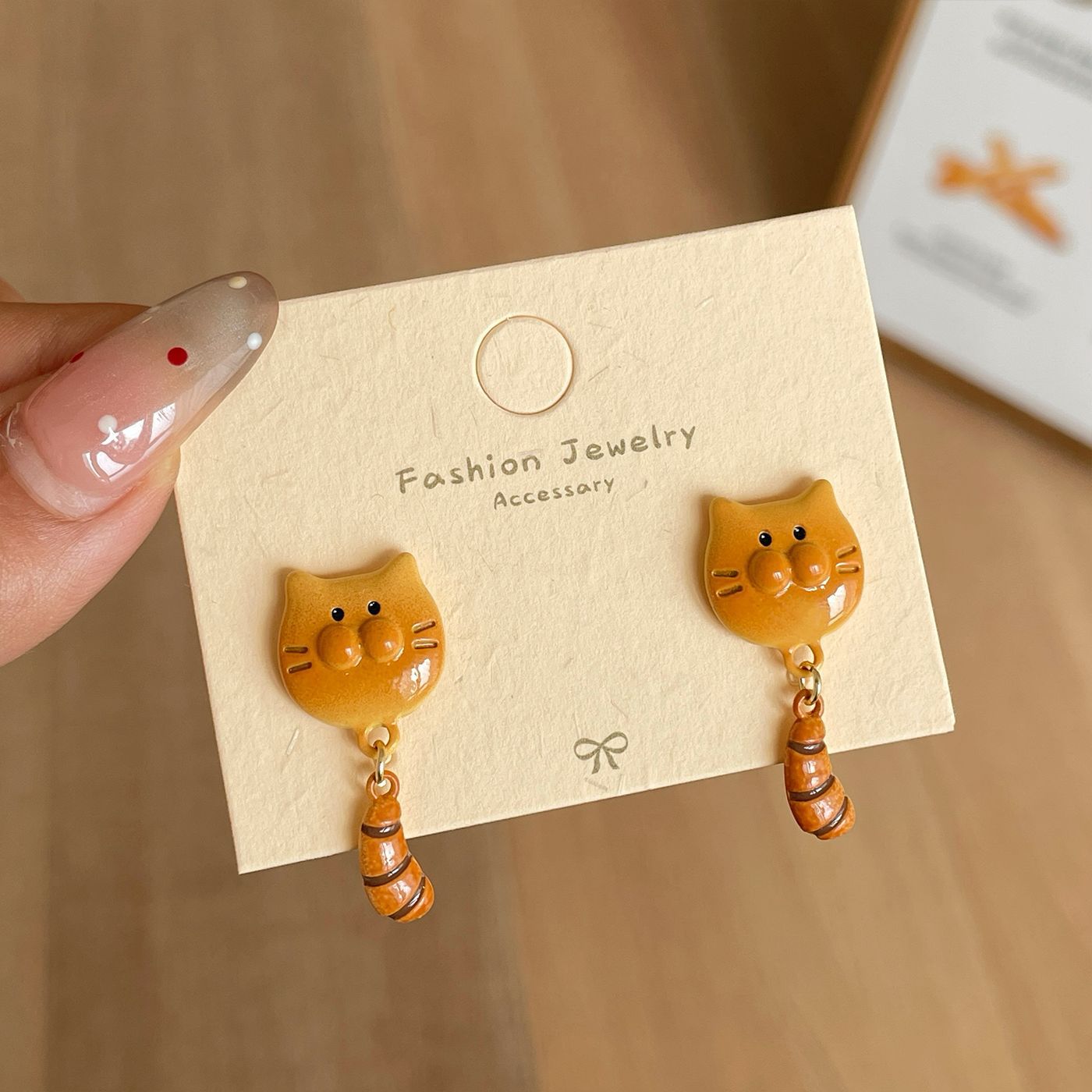 Women's Bread Donut Earings Set Design Cartoon Cat Earrings