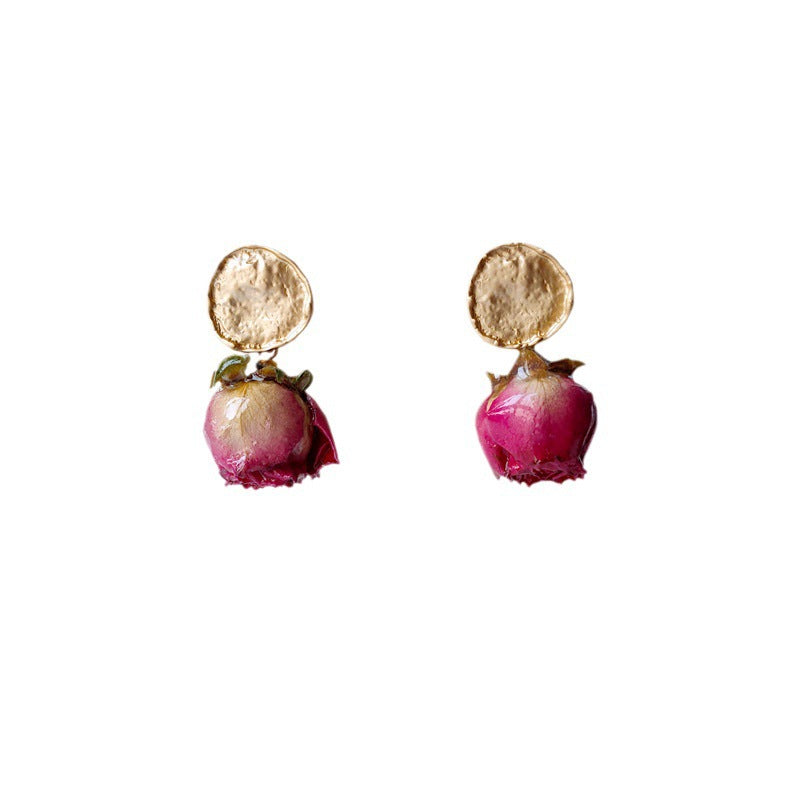 Flower French Retro Natural Dried Special Earrings