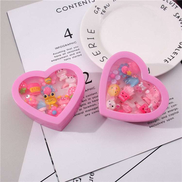 Children's Boxed Toy Rhinestone Cartoon 2 Yuan Rings