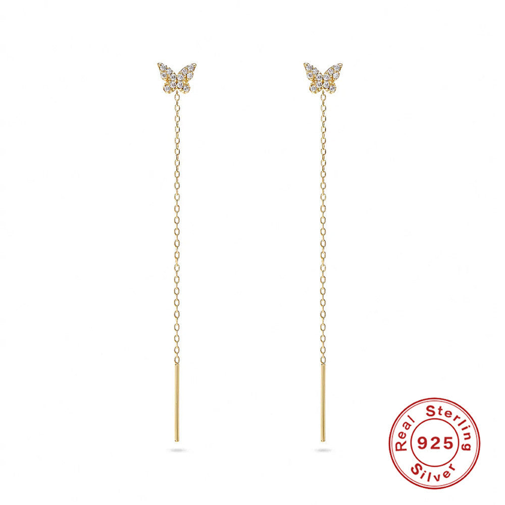 Butterfly Chain Tassel Korean Style Temperament Fairy Earrings