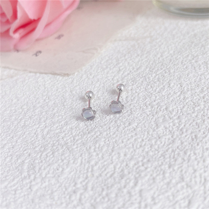 Korean Style Moonstone Fashion Sterling Sier Earrings