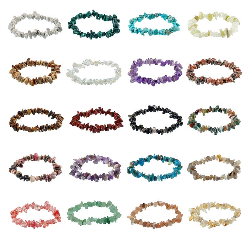 Gravel Stone Stretch Colorful Green Pine Bracelets