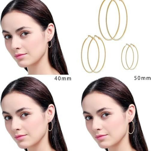 Women's Ornament Stainless Steel Gold-plated Titanium Big Earrings