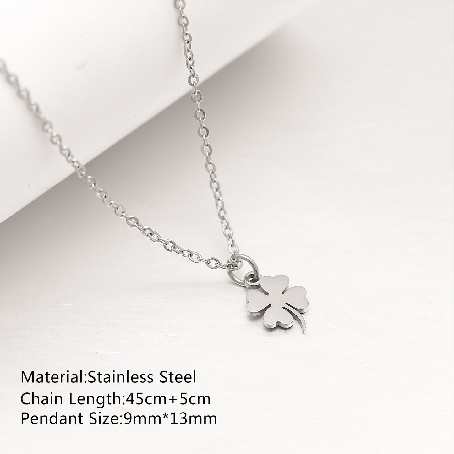 Women's Steel Simple Butterfly Clover Lucky Lotus Mushroom Clavicle Chain Color Necklace