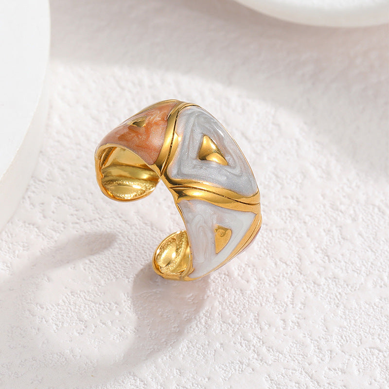 Geometric Irregular Lines Drip Open Fashion Titanium Rings