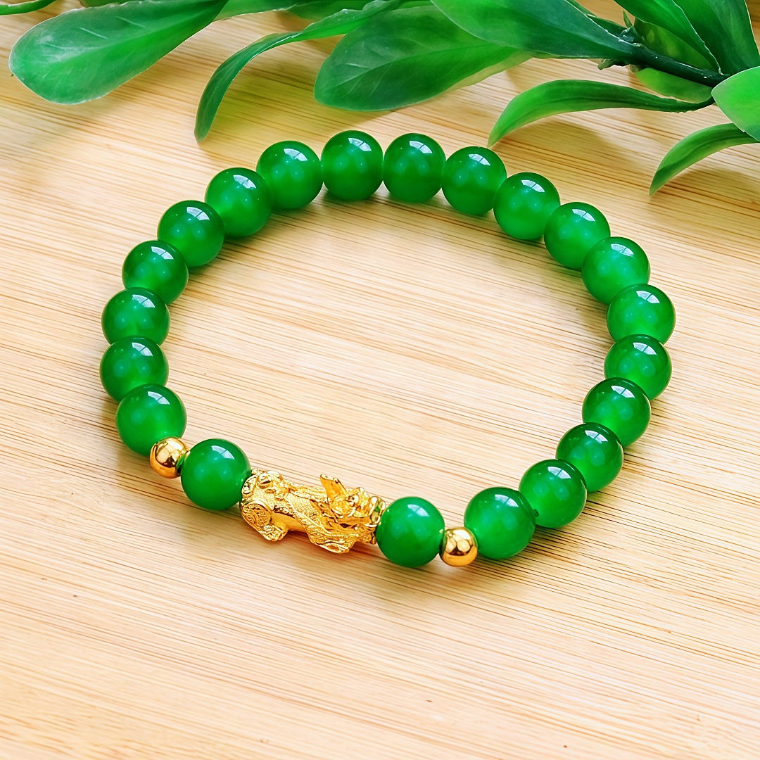 Running Rivers Lakes Live Imitation Obsidian Gilt Six Words Mantra Bracelet