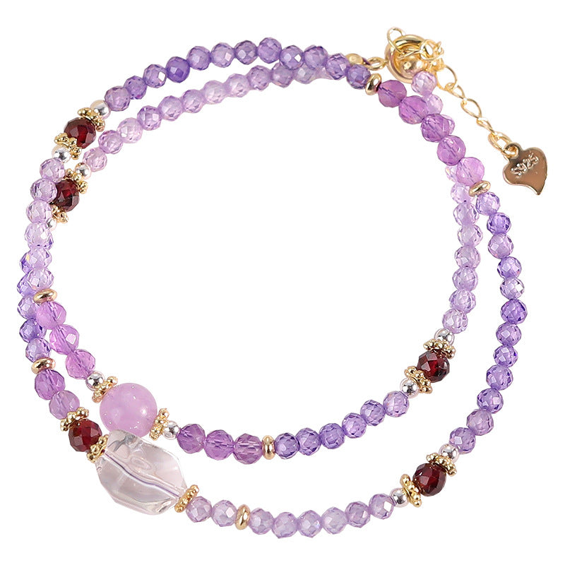 Amethyst Beaded Double Niche High Sense Bracelets