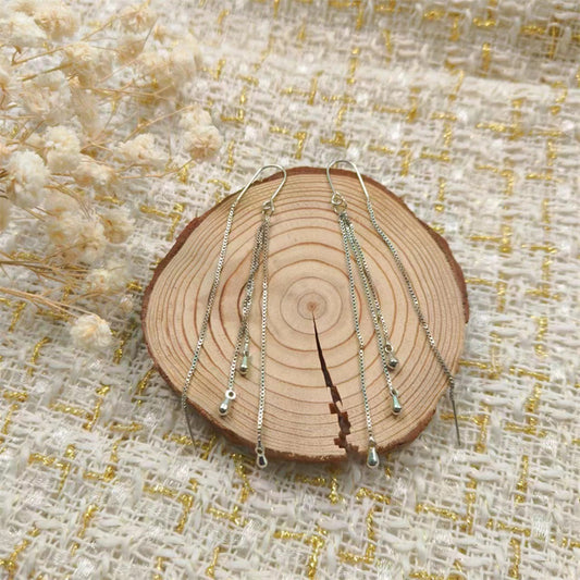 Women's Fashion Long Tassel Drop-shaped Niche High Sense Temperament Rings