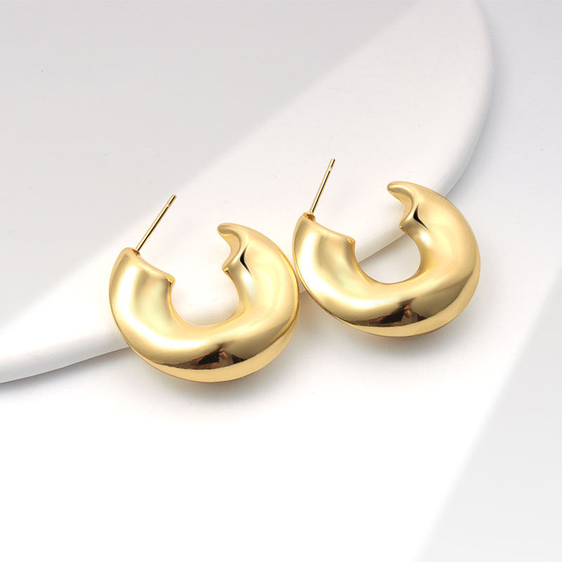 Shaped Tube Exaggerated Style Light Luxury Fashion Simple Niche Earrings