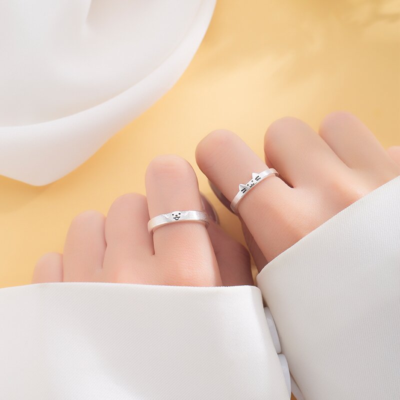 Kitten Puppy Couple Personality Overlay Combination Rings
