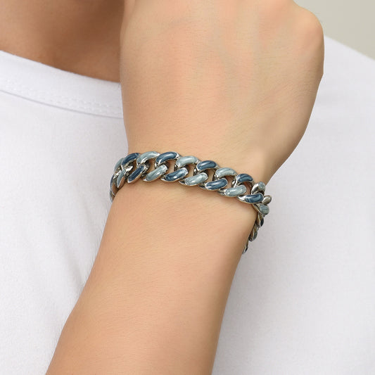 Women's & Men's Luxury Fashion Sky Blue Cuban Personality Bracelets