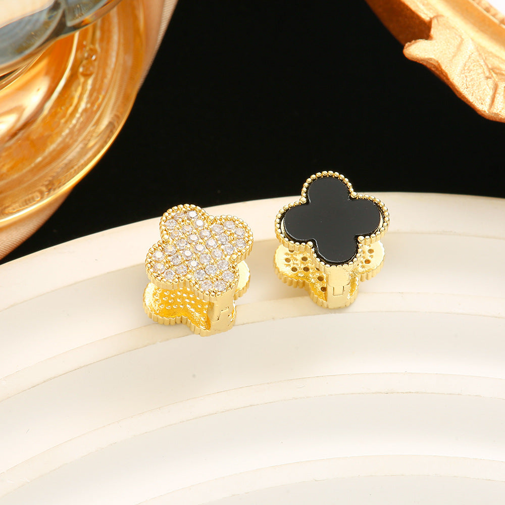 Sier Needle Clover Ear French High Sense Rings