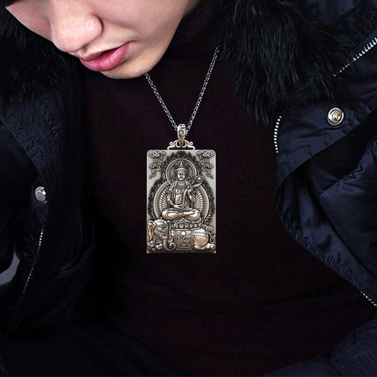 Sterling Sier Buddha Bodhisattva Male Zodiac Necklaces