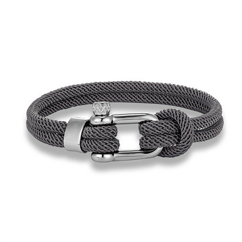 Men's Fashion Stainless Steel U-shaped Vachette Clasp Bracelets