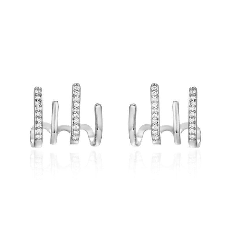 Temperament Vertical Bar Geometric Multiple Ear Earrings