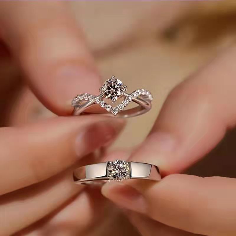 Diamond Simulation Female Light Luxury Minority Rings