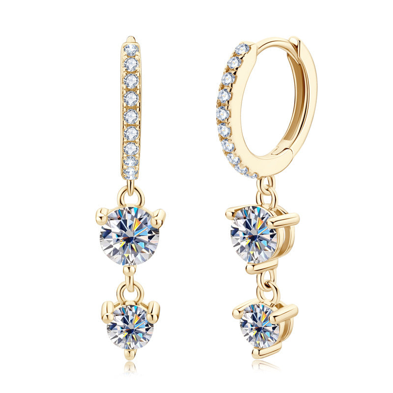Stylish Women's Double Moissanite Light Luxury Rings