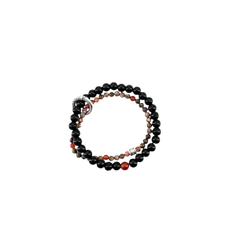 Women's National Style Peace Buckle Beaded Natural Bracelets