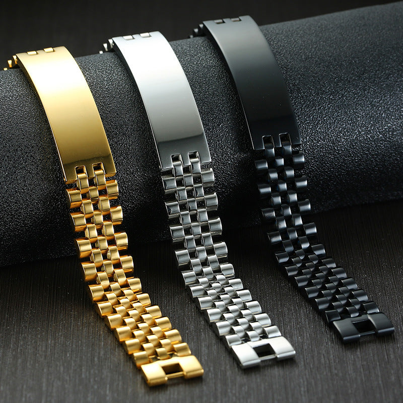 Men's Curved Sier For Male Gold Lettering Bracelets