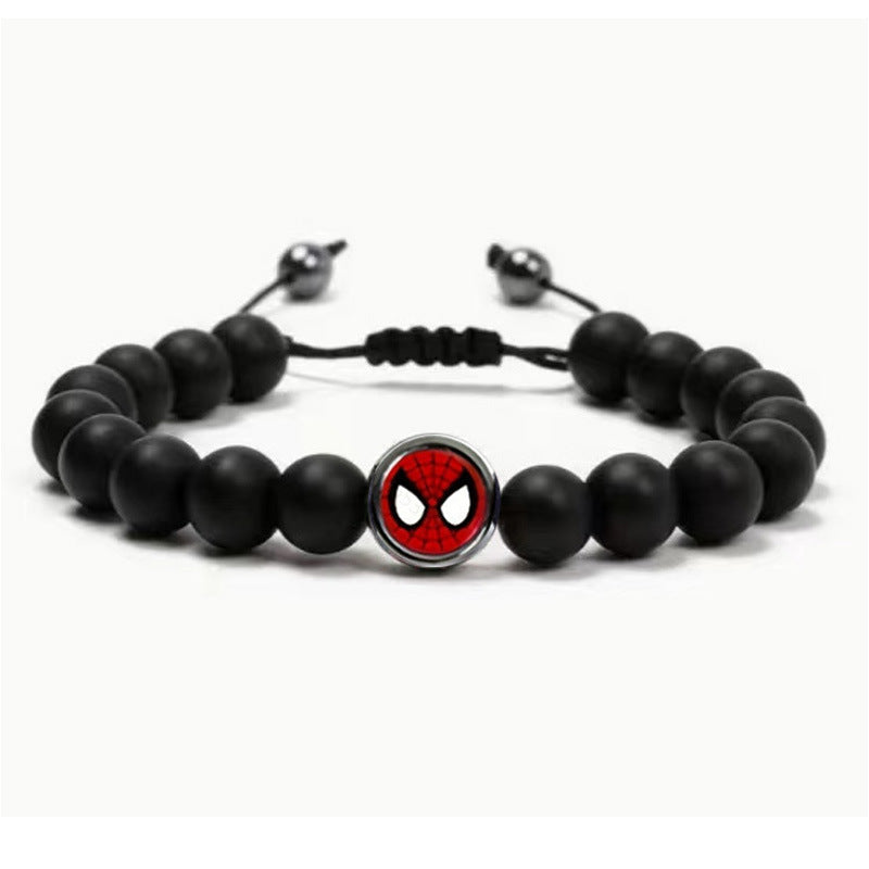 Men's Black Silk Frosted Woven Football Fashion Tigereye Bracelets