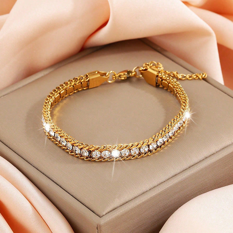 Women's Fashion Summer Versatile Personality Temperament Chain Titanium Bracelets