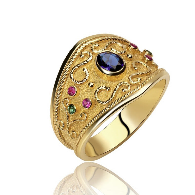 Vintage Gemstone Palace Style Medieval Nobility Rings