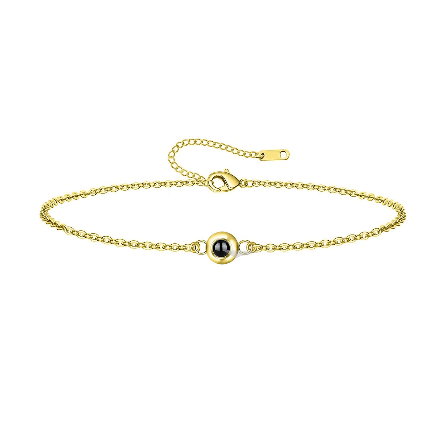 Women's & Men's Round Couple Projection One Pair Languages Bracelet