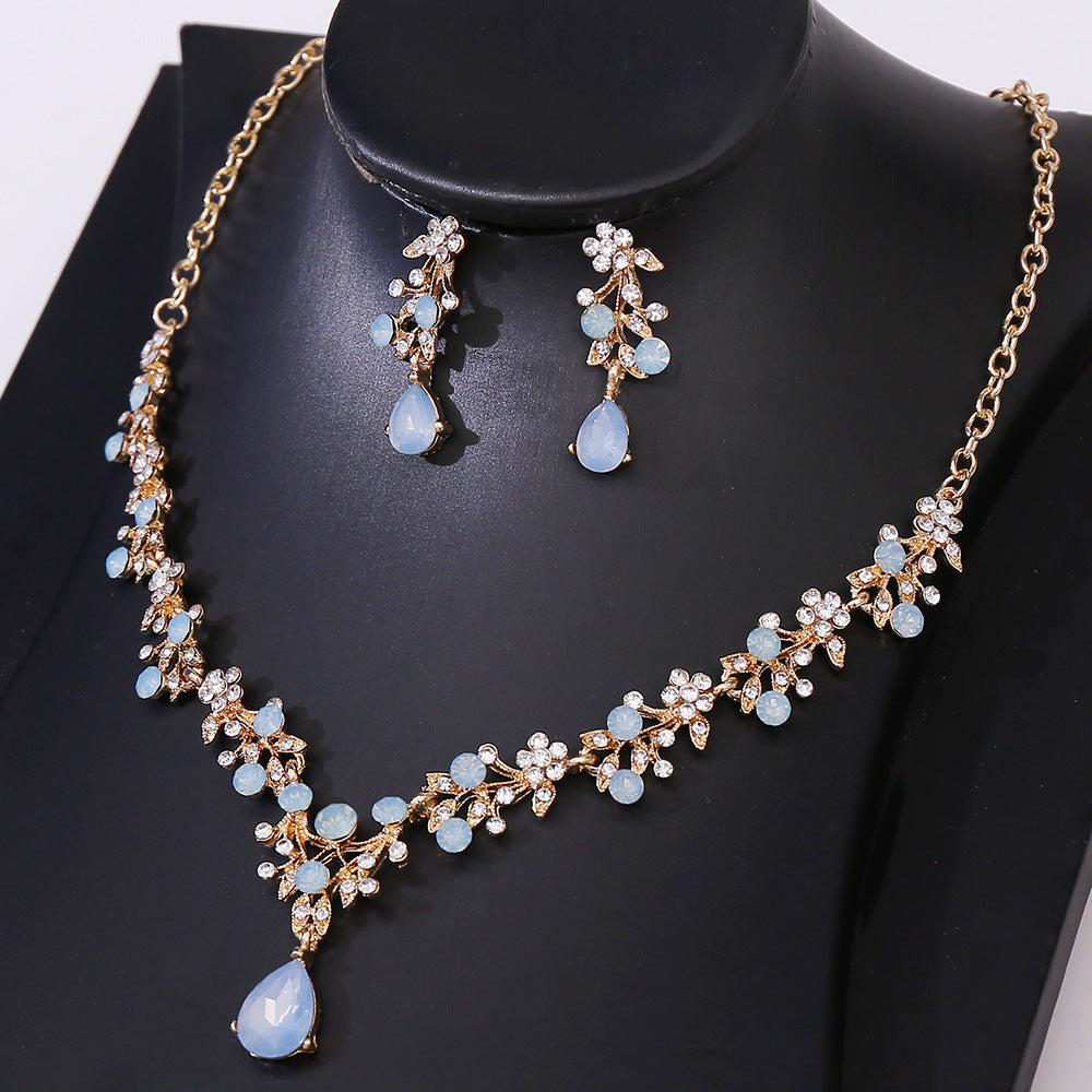 Bridal Rhinestone Ornament Fashion Water Drop Necklaces