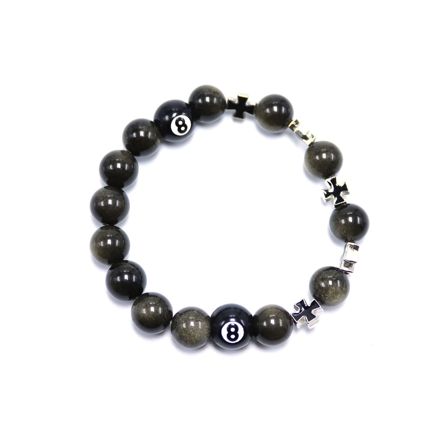 Sense Volcanic Stone Male Obsidian Frosted Geometric Bracelets