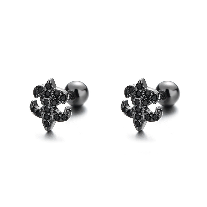 Style Personality Boat Anchor Black Thread Earrings