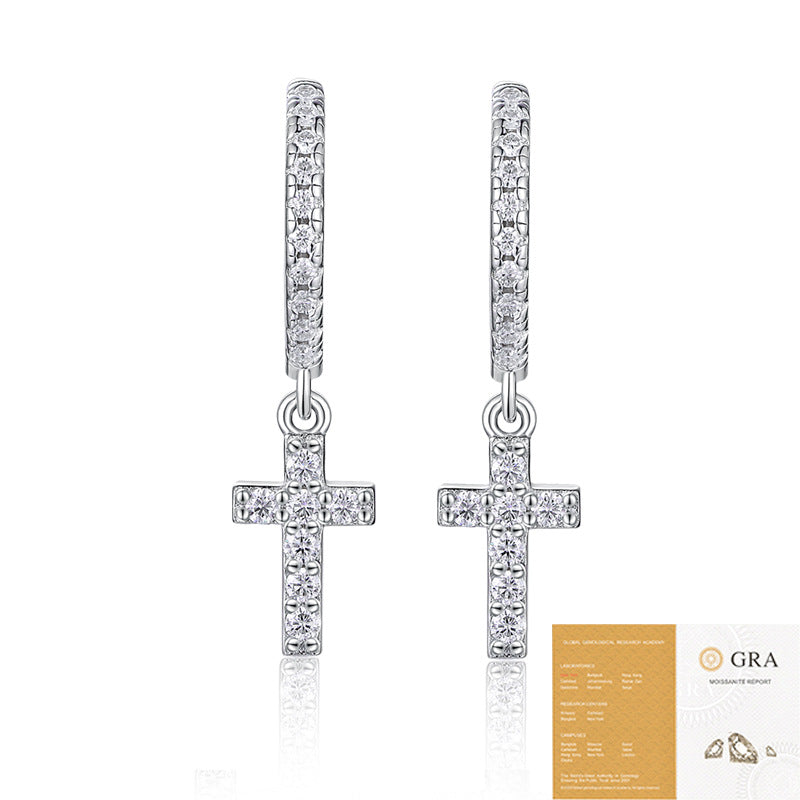 Popular Sier Ear Live Broadcast Moissanite Earrings