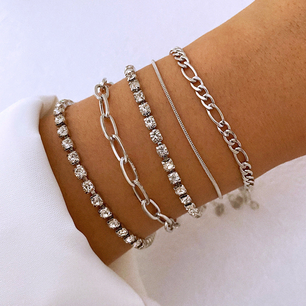 Retro Simple Metal Cross Chain Hip Bracelets