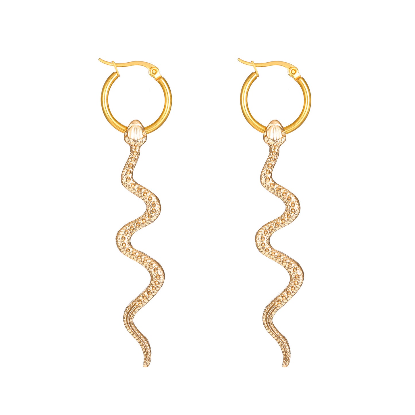 Personality Curved Snake Exaggerated Creative Punk Earrings